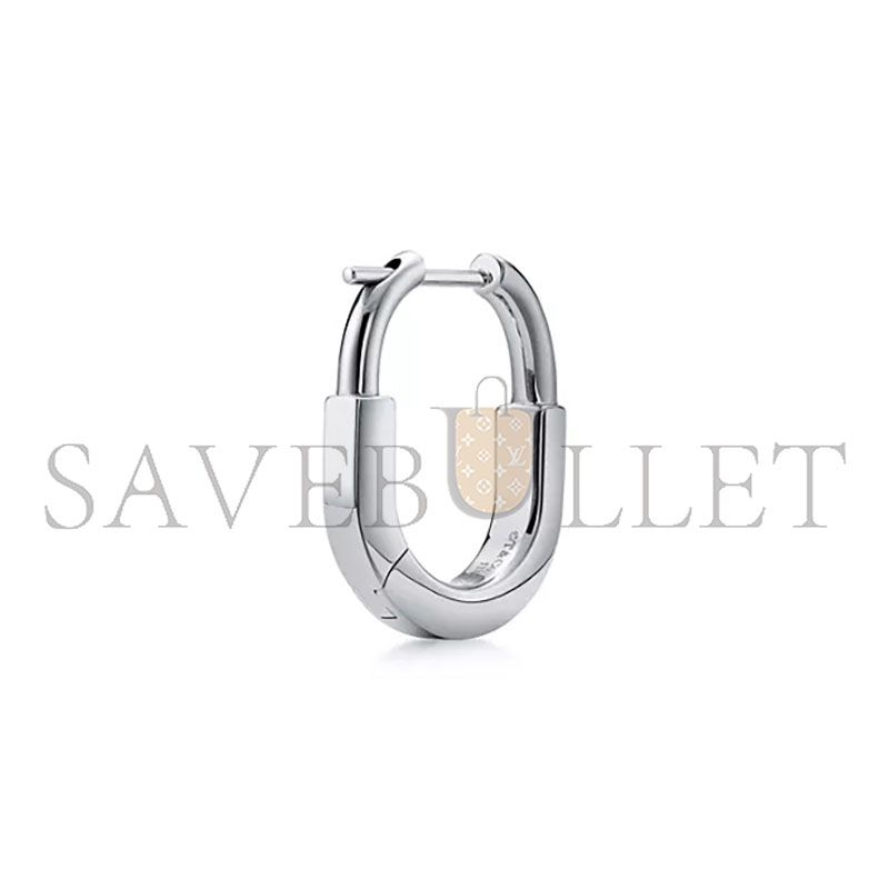 TIFFANY LOCK SMALL LOCK EARRINGS IN WHITE GOLD WITH PAVÉ DIAMONDS 74365973